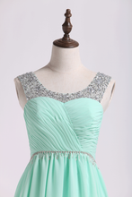 Load image into Gallery viewer, 2023 Homecoming Dresses Bateau Short/Mini Chiffon With Beading And Ruffles