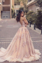 Load image into Gallery viewer, 2024 Unique Prom Dresses Mermaid Scoop Tulle With Applique Court Train One Piece