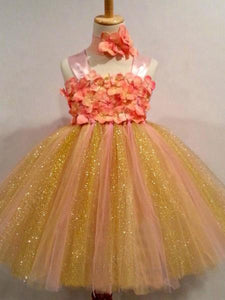 Sweet Ball Gown Strapless Tulle Ankle-length Bowknot Ribbons Multi Flower Girl Dresses RS734