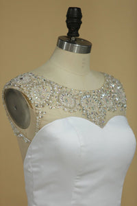 2024 Scoop Mermaid Wedding Dresses Spandex With Beads And Slit
