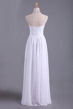 Load image into Gallery viewer, 2024 White Hater Prom Dresses A Line Chiffon With Beading