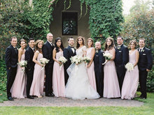 Load image into Gallery viewer, Simple Pink Mismatched A-Line Bridesmaid Dresses, Elegant Chiffon Bridesmaid Dress SRS15397