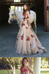2023 Long Prom Dresses Sweetheart Sweep Train A Line Embroidery Prom Dress Sexy Evening Dress