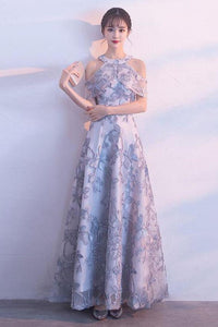 Lace Prom Dresses A Line Tulle Floor Length