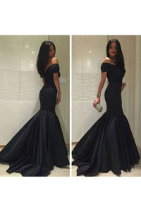 2023 Off The Shoulder Mermaid Evening Dresses With Ruffles Satin
