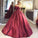 2023 Dark Red Lace Long Sleeve Prom Dress Off-the-Shoulder Ball Gown Quinceanera SRS10076