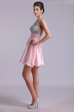 Load image into Gallery viewer, 2024 Lovely Homecoming Dresses A Line Scoop Chiffon Short/Mini