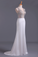 2024 Scoop Column Prom Dresses Beaded Bodice Spandex & Tulle Sweep Train New