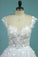 2023 Wedding Dresses Scoop Tulle With Applique A Line Chapel Train