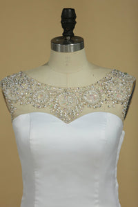 2024 Scoop Mermaid Wedding Dresses Spandex With Beads And Slit