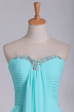 Load image into Gallery viewer, 2024 Prom Dresses Sweetheart A Line Chiffon With Beads And Ruffles