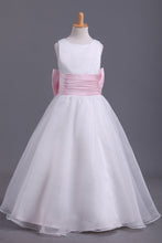 Load image into Gallery viewer, 2024 Flower Girl Dresses A-Line Scoop Ankle Length Organza