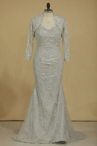 2024 Evening Dresses Column/Sheath V Neck Beaded Bodice Tulle & Lace