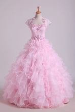 Load image into Gallery viewer, 2024 Organza Luxury Quinceanera Dresses Ball Gown Sweetheart Floor-Length With Jacket