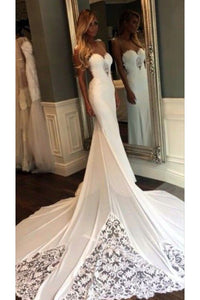 2023 New Arrival Scoop Chiffon Wedding Dresses With Applique Mermaid