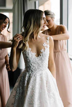 Load image into Gallery viewer, Classy Scoop Necking Ivroy Lace Modest Wedding Dresses Bridal Dresses