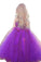 Princess Purple Ball Gown Square Neck Layers Tulle Flower Girl Dresses, Bowknot Baby Dresses SRS15304