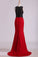 2024 Column Scoop Spandex With Applique Prom Dresses Sweep Train