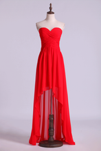 Load image into Gallery viewer, 2023 High Low Sweetheart A Line Pleated Bodice Flowing Chiffon Skirt