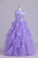 Load image into Gallery viewer, 2024 Flower Girl Dresses Ball Gown Scoop Floor Length Organza