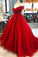 2023 Off The Shoulder Tulle A Line Sweep Train Prom Dresses