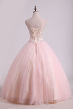Load image into Gallery viewer, 2024 Ball Gown Tulle With Beading Floor Length Quinceanera Dresses