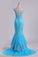 2023 Mermaid Evening Dresses Bateau Tulle With Applique Sweep Train