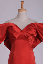 Load image into Gallery viewer, 2024 Sheath Evening Dresses Off The Shoulde Satin Sweep Train