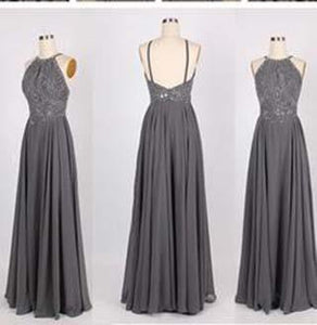 Sparkling Straps Formal Gowns Beading Evening Dresses Backless Prom Dresses RS770