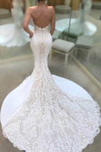 Load image into Gallery viewer, 2024 Wedding Dresses Mermaid Sweetheart Spandex With Applique