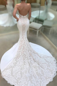 2024 Wedding Dresses Mermaid Sweetheart Spandex With Applique