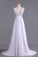 2024 White V-Neck Prom Dresses A Line Chiffon With Beading