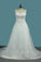 2023 Tulle A Line Sweetheart Wedding Dresses Appliques Court Train