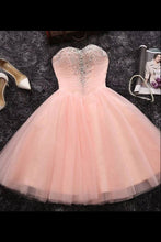 Load image into Gallery viewer, 2023 Sweetheart Homecoming Dresses A Line Tulle With Beads Above Knee Length