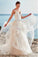 Spaghetti Straps Neckline Backless V-Neck Tulle A-Line Wedding Dresses With Beaded RS310