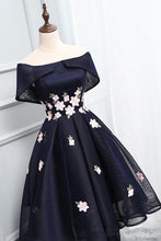 Load image into Gallery viewer, 2024 Chic Off-the-Shoulder Appliques Asymmetrical Short High Low Homecoming Dress