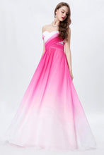 Load image into Gallery viewer, Elegant Ombre Light Plum Spaghetti Straps Sweetheart A-Line Chiffon Prom Dresses RS361