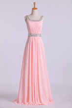 Load image into Gallery viewer, 2024 Prom Dresses A-Line Floor Length Straps Chiffon