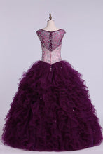 Load image into Gallery viewer, 2024 Off The Shoulder Beaded Bodice Quinceanera Dresse Ball Gown Tulle