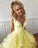 A Line Yellow Multi-layered Polka Dot Organza Prom Dresses Long Sweet 16 SRS20388
