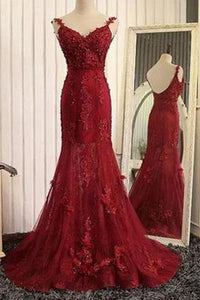 Stunning Mermaid Prom Dresses Uk with Lace Appliques RS708