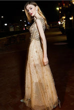 Load image into Gallery viewer, Sparkly Long A-Line Sequin Shiny Beautiful Prom Dresses Evening Dresses