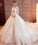 2023 Gorgeous Scoop Lace Appliques Flowers White Organza Long Sleeve Wedding SRS10080