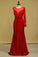 2023 Scoop Mermaid Prom Dresses Sequins With Applique Floor Length Long Sleeves