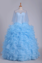 Load image into Gallery viewer, 2024 Ball Gown Quinceanera Dresses Sweetheart Beaded Bodice Organza