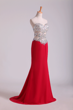 Load image into Gallery viewer, 2024 Sweetheart Prom Dresses A Line Chiffon With Beading