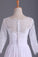 2024 Bateau 3/4 Length Sleeve A Line Wedding Dresses Chiffon With Applique & Handmade Flower