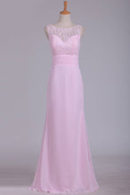 Load image into Gallery viewer, 2024 New Arrival Chiffon &amp; Lace Scoop Bridesmaid Dresses Floor Length
