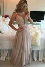 Load image into Gallery viewer, 2024 New Arrival Scoop Beaded Bodice Chiffon A Line Prom Dresses