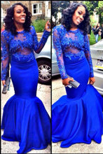 Load image into Gallery viewer, 2024 Long Sleeves Prom Dresses Mermaid/Trumpet With Applique
